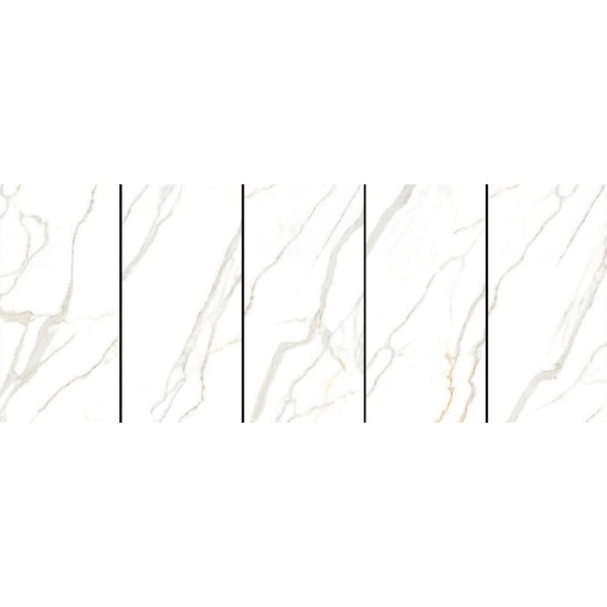 Πλακάκι Statuario Prime 60Χ120 Λευκό-Μπεζ Τύπου Μαρμάρου Γυαλιστερό Rettificato